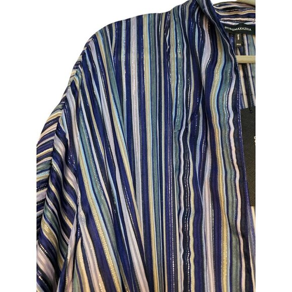 NWT BCBG MAXAZRIA LIGHT STRIPE MINI WRAP JACKET KIMONO COVER UP SIZE M / L $128 - Picture 11 of 16